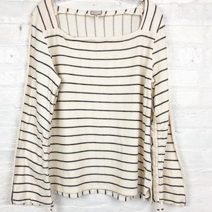 Anthropologie Postmark Stripe Ivory Knit Top Large